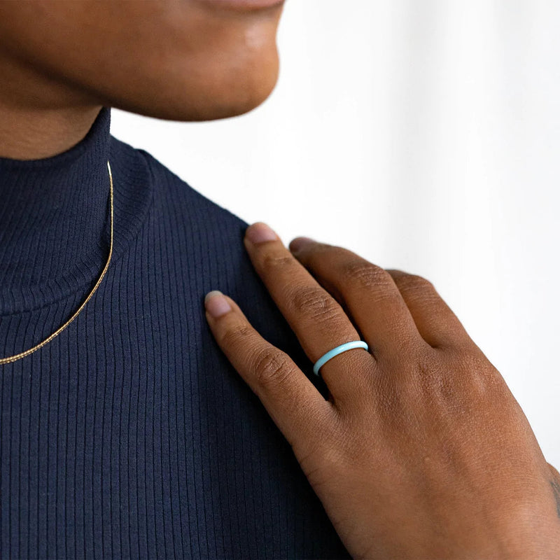 Lavender Enamel and Gold Vermeil Stacking Ring moon