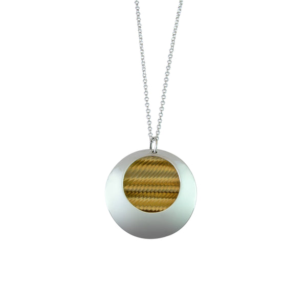Circular Pebble Necklace, 24ct Yellow Gold Plated Silver