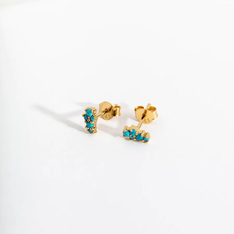 Turquoise and Gold Vermeil Galaxy Mini Stud Earrings