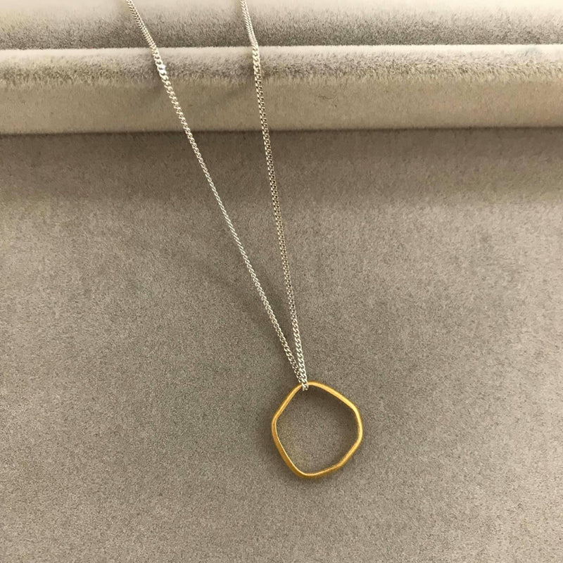Cave Tiny Mini 23ct Yellow Gold Plated Silver Pendant (option 1)