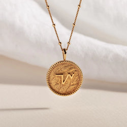 "THRIVE" SHORTHAND GOLD VERMEIL COIN NECKLACE