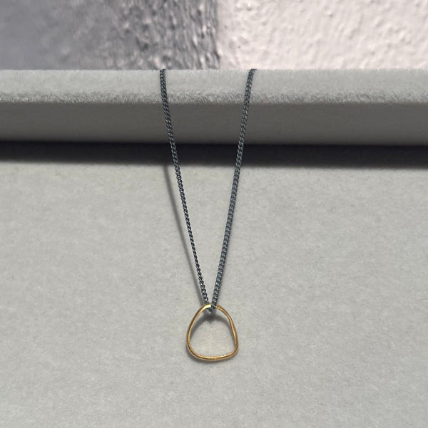 Cave Tiny Mini 23ct Yellow Gold Plated Silver Pendant (option 1)