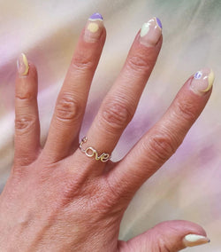 Written Love Ring Silver