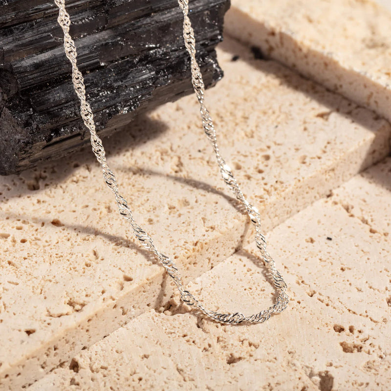 Silver Twisted Rope (Singapore) Dainty Chain
