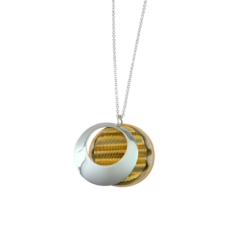 Circular Pebble Necklace, 24ct Yellow Gold Plated Silver