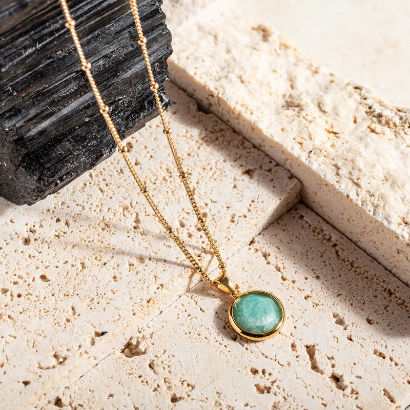 Amazonite shop gold necklace