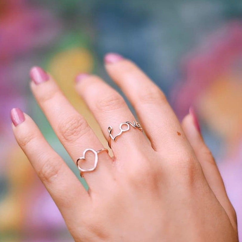 Written Love Ring Silver
