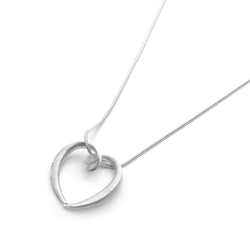 Cornucopia Heart Large Silver Pendant Necklace