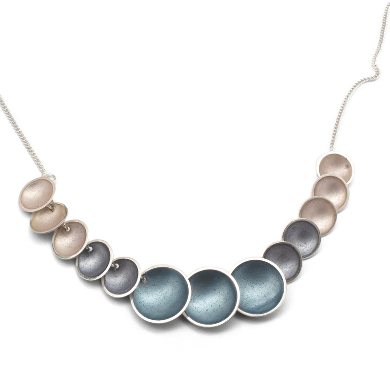 Halo Enamel Link Necklace - Ice, Grey, Pearl