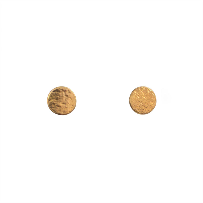 Paillette Medium Stud Earrings 18ct Yellow Gold Plated Silver