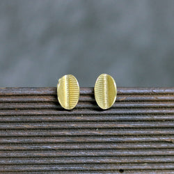 Athena Folded Yellow Gold Plated Stud Earrings