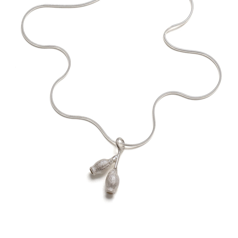 Pod Gum Nut Silver Pendant Necklace