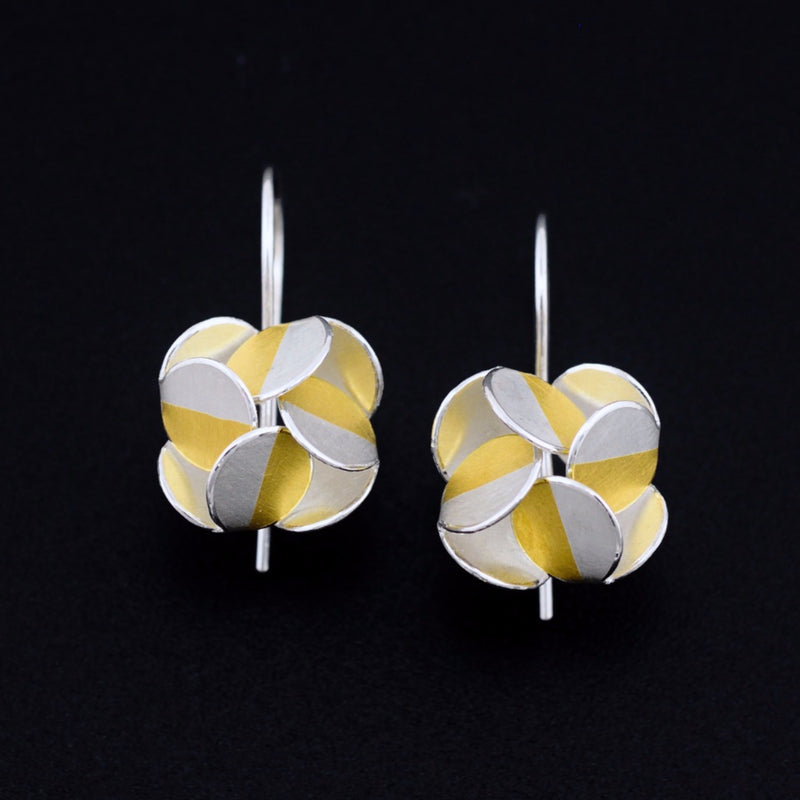 Windmill Silver & 24ct Yellow Gold Drop Earrings