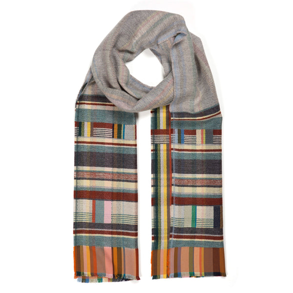 Marceline Silk & Lambswool Scarf - Grey