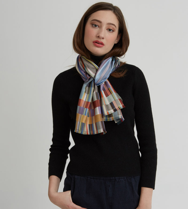 Sandro Silk Scarf - Heath Gunmetal