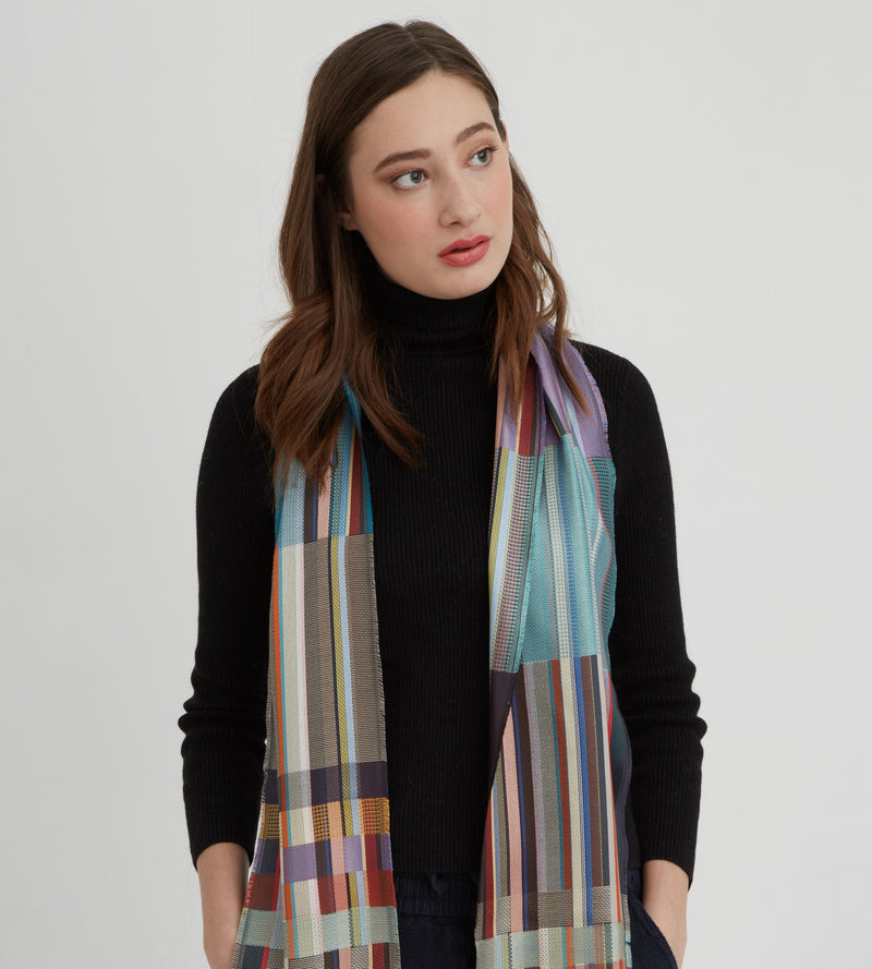 Sandro Silk Scarf - Heath Gunmetal